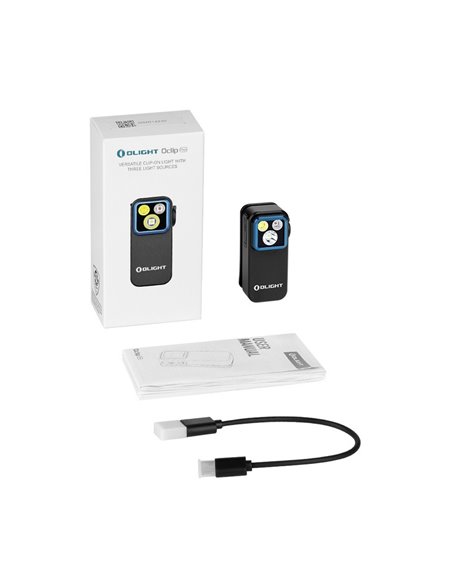 Lanterna LED OCLIP PRO de 500 lm com alcance de 120 m, bateria de íons de lítio de 580 mAh e 3,7 V, IPX6