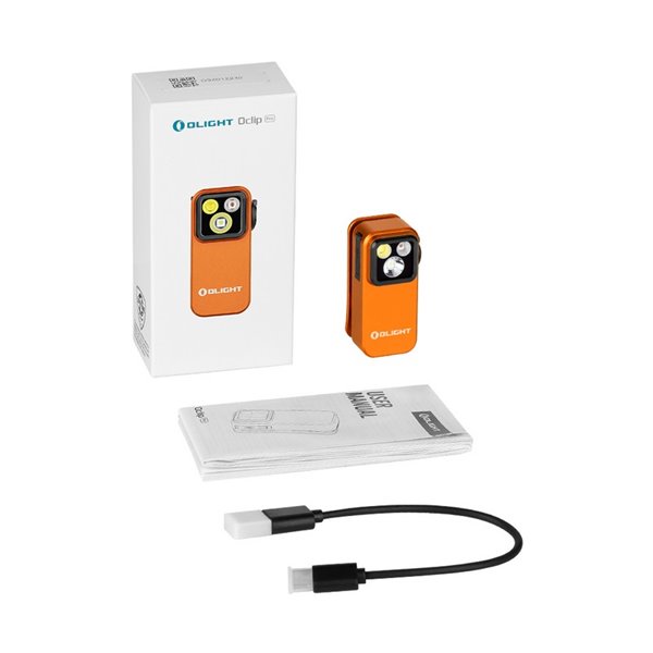 Linterna de clip LED OCLIP PRO 500Lm y 120m alcance batería de iones de litio de 580mAh 3.7V IPX6