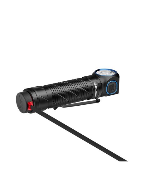 Lampe torche portable PERUN 3 LED à angle droit, portée de 3 000 lm et 160 m, batterie 21700 4 000 mAh, IP68