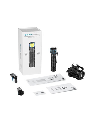 Linterna ligera de mano LED PERUN 3 ANGULO RECTO 3000Lm y 160m alcance, batería 21700 de 4000mAh IP68