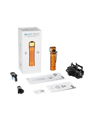 Linterna ligera de mano LED PERUN 3 ANGULO RECTO 3000Lm y 160m alcance, batería 21700 de 4000mAh IP68