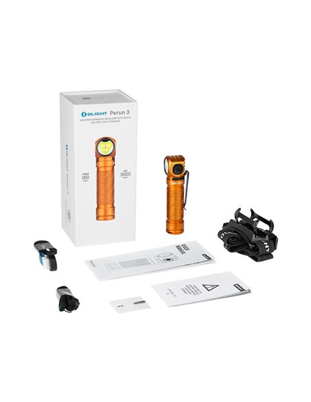 Linterna ligera de mano LED PERUN 3 ANGULO RECTO 3000Lm y 160m alcance, batería 21700 de 4000mAh IP68