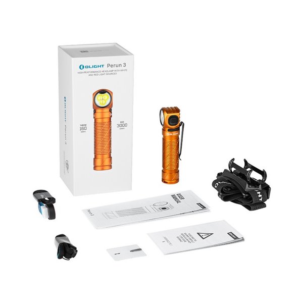 Linterna ligera de mano LED PERUN 3 ANGULO RECTO 3000Lm y 160m alcance, batería 21700 de 4000mAh IP68