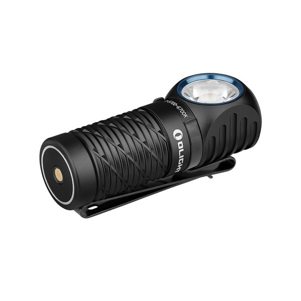 Lampe torche compacte à LED PERUN 2 MINI, angle droit, 1 100 lm, portée de 150 m, batterie rechargeable 650 mAh 3,6 V, IPX8