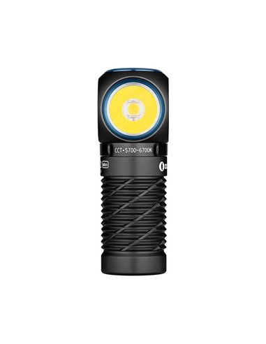Lampe torche compacte à LED PERUN 2 MINI, angle droit, 1 100 lm, portée de 150 m, batterie rechargeable 650 mAh 3,6 V, IPX8