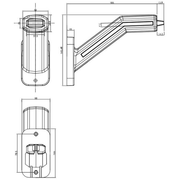 LED Horn mit herausragendem LED und...