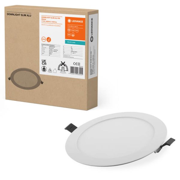 Caja Downlight LED Ultra Slim Blanco Ø192mm 17W 4000K – Solo 2,3 cm de Altura | Empotrable Profesional