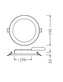 Medidas Downlight LED Ultra Slim Blanco Ø192mm 17W 4000K – Solo 2,3 cm de Altura | Empotrable Profesional