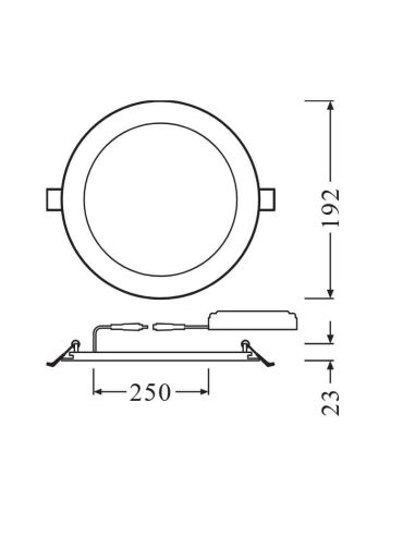 Medidas Downlight LED Ultra Slim Blanco Ø192mm 17W 4000K – Solo 2,3 cm de Altura | Empotrable Profesional
