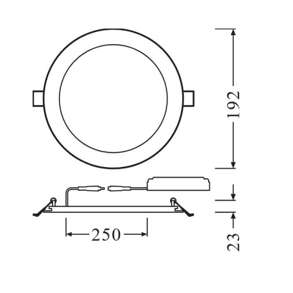 Medidas Downlight LED Ultra Slim Blanco Ø192mm 17W 4000K – Solo 2,3 cm de Altura | Empotrable Profesional