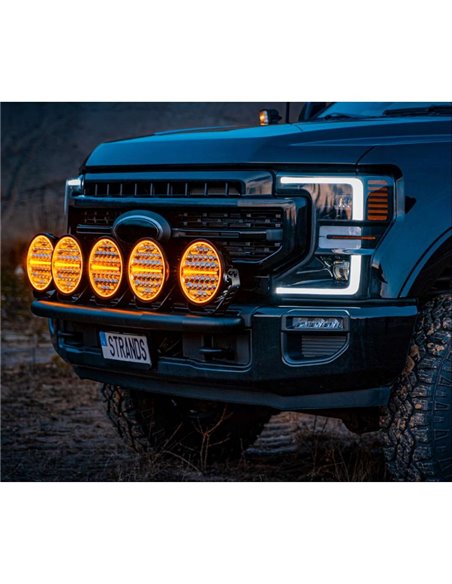Farol de LED de longo alcance Strands SIBERIA NRS Night Ranger de 9″, 13.377 lm, 900 m, 12/24 V, 34 pontos de luz, uso off-road