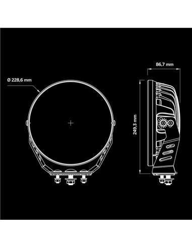 Faro LED Largo Alcance Strands SIBERIA NRS Night Ranger 9″ Spot ,13.377Lm, 900m 12/24V 34 puntos de luz, uso Off Road