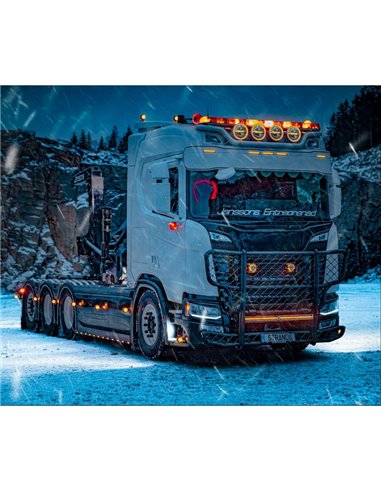 Barra de LED aquecida SIBERIA DRH 22" 91W, 6316Lm, 450m, luz de posição branca/âmbar, ECE R7, R112, R10