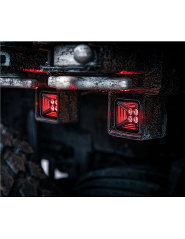 Faro de trabajo LED 38W STRANDS DARK KNIGHT FORTEX, 3200Lm, luz posición roja, ECE R10 Off Road