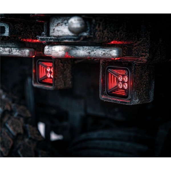 Phare de travail LED STRANDS DARK KNIGHT FORTEX 38 W, 3 200 lm, feu de position rouge, ECE R10 tout-terrain