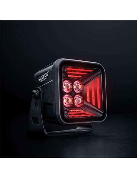 Phare de travail LED STRANDS DARK KNIGHT FORTEX 38 W, 3 200 lm, feu de position rouge, ECE R10 tout-terrain