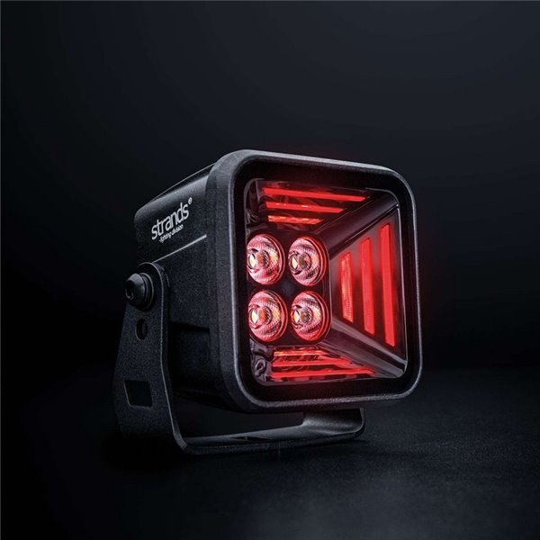 Faro de trabajo LED 38W STRANDS DARK KNIGHT FORTEX, 3200Lm, luz posición roja, ECE R10 Off Road