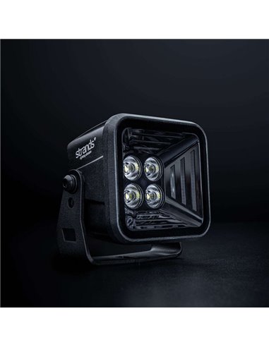 Phare de travail LED STRANDS DARK KNIGHT FORTEX 38 W, 3 200 lm, feu de position rouge, ECE R10 tout-terrain