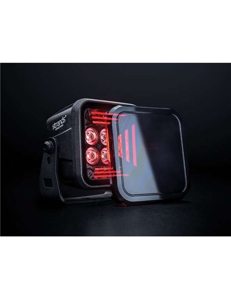 Faro de trabajo LED 38W STRANDS DARK KNIGHT FORTEX, 3200Lm, luz posición roja, ECE R10 Off Road