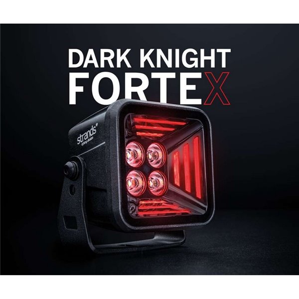 Faro de trabajo LED 38W STRANDS DARK KNIGHT FORTEX, 3200Lm, luz posición roja, ECE R10 Off Road