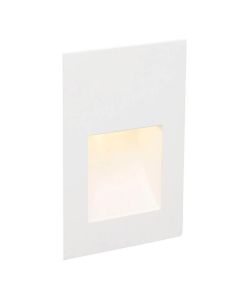 Luminária de embutir LED de parede, branco fosco, PLAS SQ 1W, 3000K, corte 155x110 mm, design em gesso