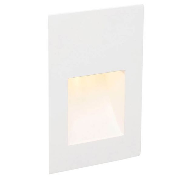 Spot mural LED encastrable blanc mat PLAS SQ 1 W 3 000 K, découpe 155 x 110 mm, design plâtre