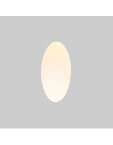 Empotrable LED de Pared PLAS Oval Blanco Mate 1W 3000K – Corte 175x110mm | Diseño en Yeso