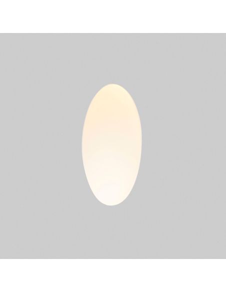 Empotrable LED de Pared PLAS Oval Blanco Mate 1W 3000K – Corte 175x110mm | Diseño en Yeso