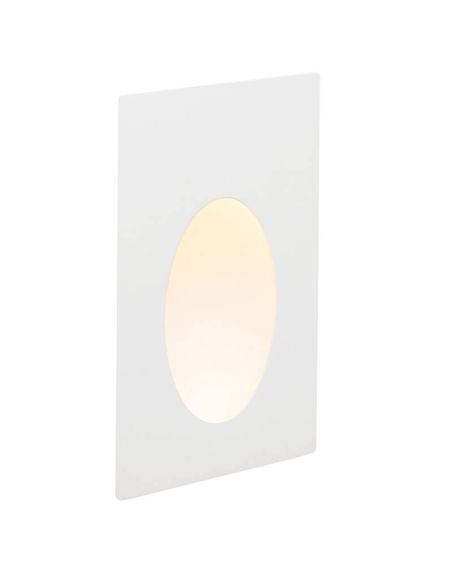 Empotrable LED de Pared PLAS Oval Blanco Mate 1W 3000K – Corte 175x110mm | Diseño en Yeso