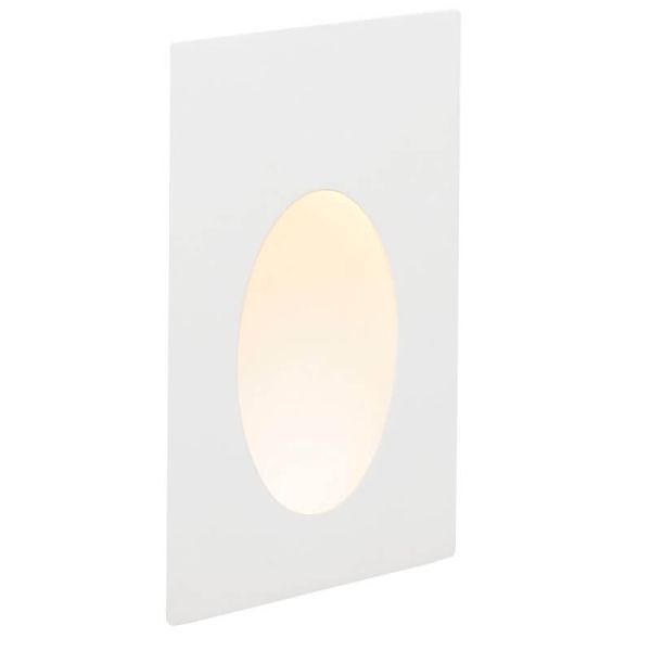 Empotrable LED de Pared PLAS Oval Blanco Mate 1W 3000K – Corte 175x110mm | Diseño en Yeso