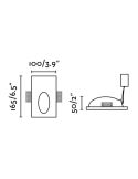 Medidas Empotrable LED de Pared PLAS Oval Blanco Mate 1W 3000K – Corte 175x110mm | Diseño en Yeso