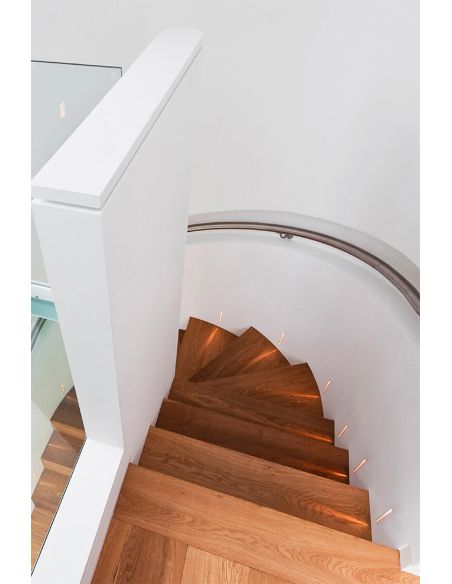 Applique murale LED encastrée pour escalier PLAS Linéaire Blanc Mat 1W 3000K – Découpe 231x85mm | Conception en plâtre