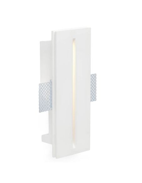 Luminária de embutir LED PLAS Linear Branco Fosco 1W 3000K – Recorte 231x85mm | Design de Gesso
