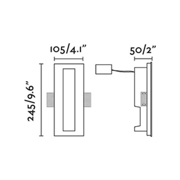 Mediadas Baliza Empotrable de Pared PLAS-4 Yeso Blanco 3W 2700K – Corte 248x113mm | Con Driver Incluido