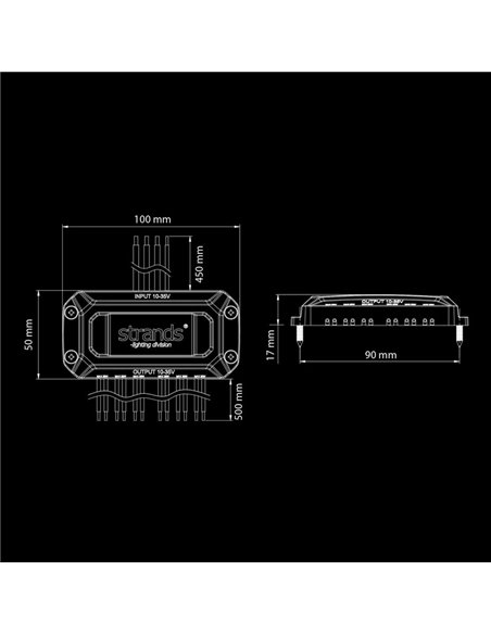 Controlador de destellos STRANDS Cruise Light 2.0, 6 salidas 30W, 12 patrones, modo crucero, IP68