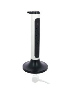 Base Múltiple Vertical Legrand 4 Tomas 2P+T Giratorias con Protección y ON/OFF – Cable 2m | Blanca y Negra