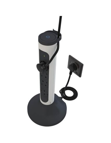 Base Múltiple Vertical Legrand 4 Tomas 2P+T Giratorias con Protección y ON/OFF – Cable 2m | Blanca y Negra