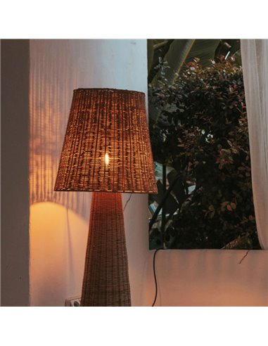 Lámpara LED de pie exterior con cable Arteixo Yute LOLA 165 NATURE, de ratán, E27 - exterior/interior