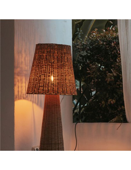 Lámpara LED de pie exterior con cable Arteixo Yute LOLA 165 NATURE, de ratán, E27 - exterior/interior