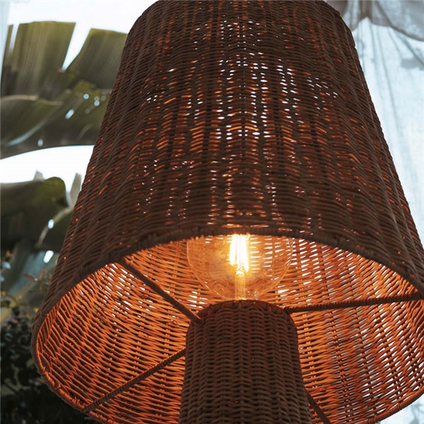 Lámpara LED de pie exterior con cable Arteixo Yute LOLA 165 NATURE, de ratán, E27 - exterior/interior