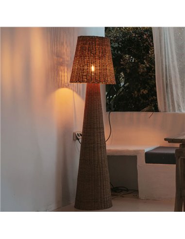 Lámpara LED de pie exterior con cable Arteixo Yute LOLA 165 NATURE, de ratán, E27 - exterior/interior