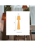 Lámpara LED de pie exterior con cable Arteixo Yute LOLA 165 NATURE, de ratán, E27 - exterior/interior