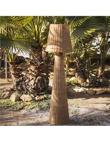 Candeeiro de pé LED para exterior com cabo Arteixo Juta LOLA 165 NATURE, rattan, E27 - exterior/interior