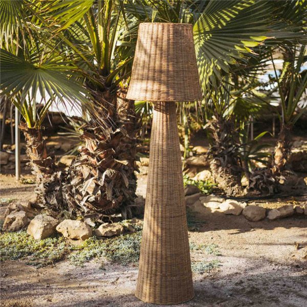Candeeiro de pé LED para exterior com cabo Arteixo Juta LOLA 165 NATURE, rattan, E27 - exterior/interior