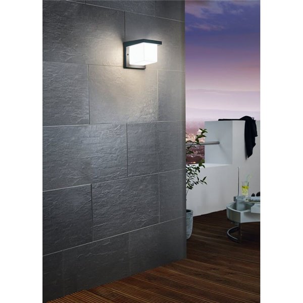 Aplique de pared LED exterior DESELLA 1, cubierta cuadrada 10W 1200Lm 3000K, IP55