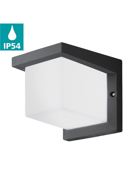 Aplique de pared LED exterior DESELLA 1, cubierta cuadrada 10W 1200Lm 3000K, IP55