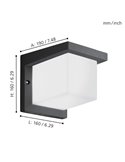 Applique LED d'extérieur DESELLA 1, carré, 10 W, 1 200 lm, 3 000 K, IP55