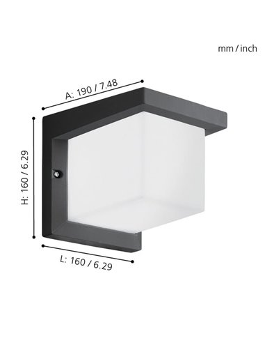 Applique LED d'extérieur DESELLA 1, carré, 10 W, 1 200 lm, 3 000 K, IP55