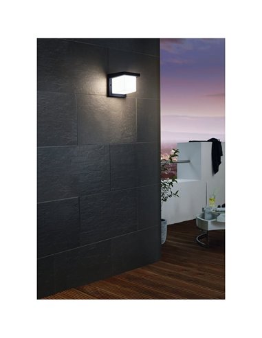 Aplique de pared LED exterior DESELLA 1, cubierta cuadrada 10W 1200Lm 3000K, IP55