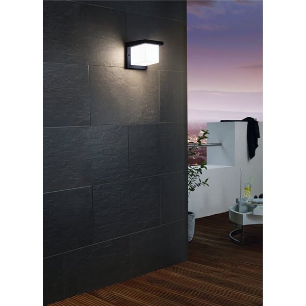 Aplique de pared LED exterior DESELLA 1, cubierta cuadrada 10W 1200Lm 3000K, IP55
